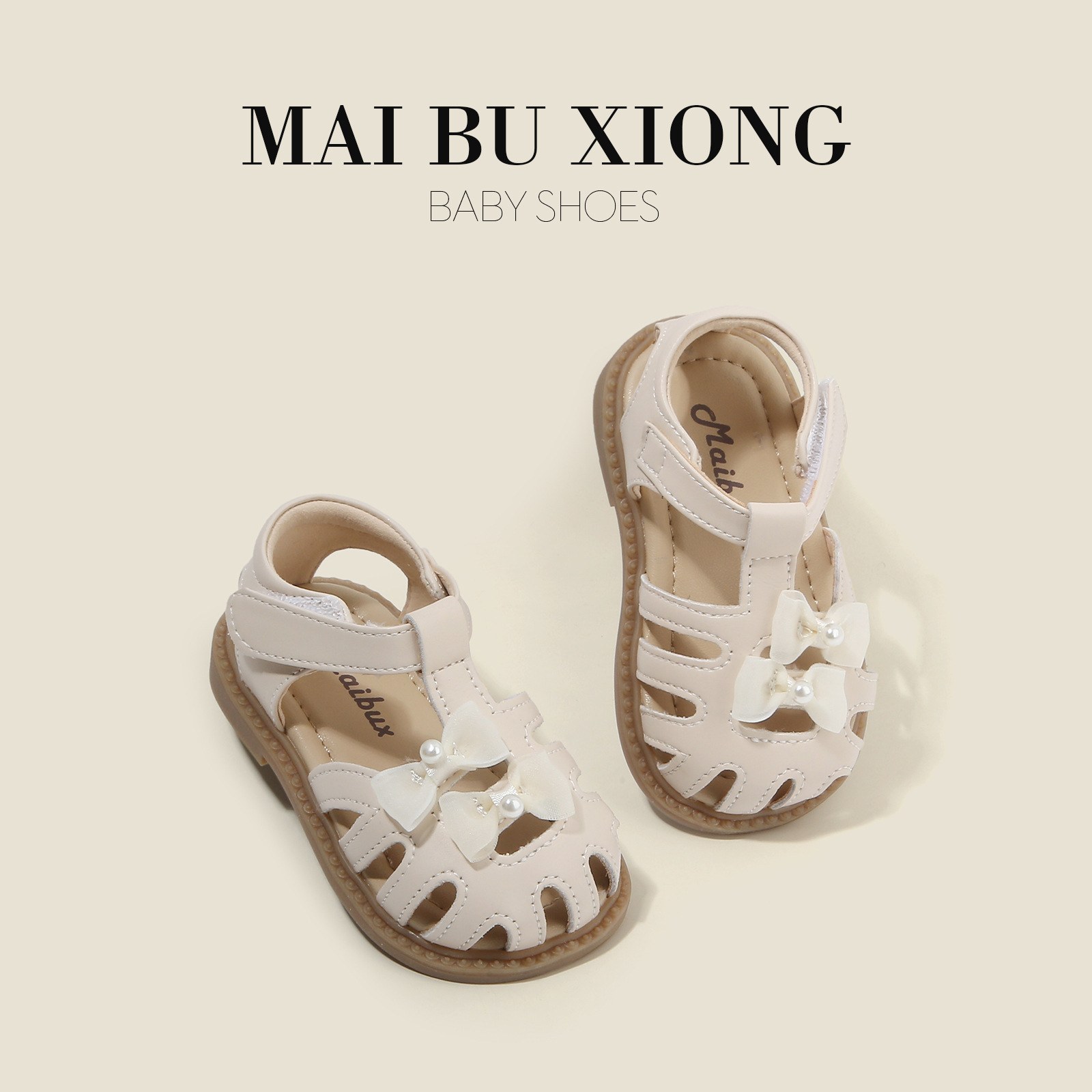 Maibu Bear Children's Shoes Children's Sandals Summer New Baby Toddler Shoes Toe Princess Shoes Children's Baby Shoes