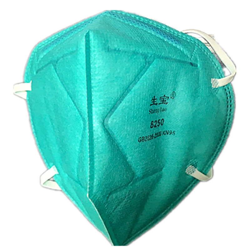 新款 生宝8250 绿色 折叠口罩防尘防花粉 骑行白色8250f有阀 防尘