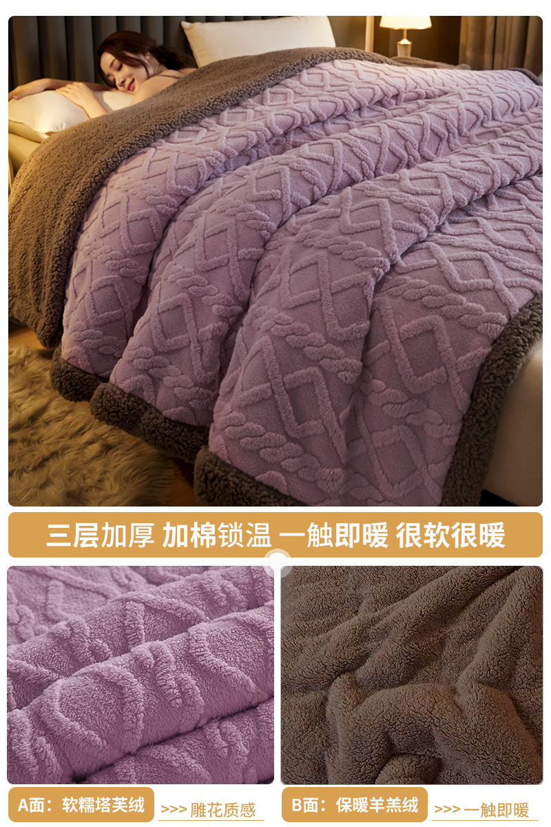 Tafu terciopelo edredón engrosado invierno manta dormitorio de estudiantes manta siesta oficina terciopelo de leche edredón de lana de cordero