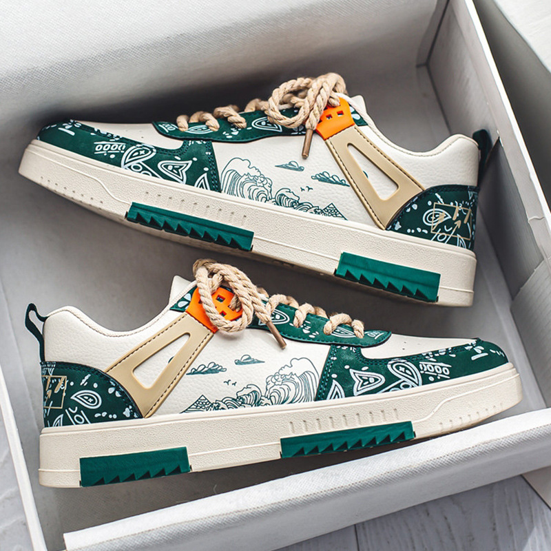 Zapatos de deporte de flores de anacardo zapatos de hombre 2024 primavera nuevos zapatos deportivos transpirables para hombres y adolescentes zapatos casuales coreanos de moda