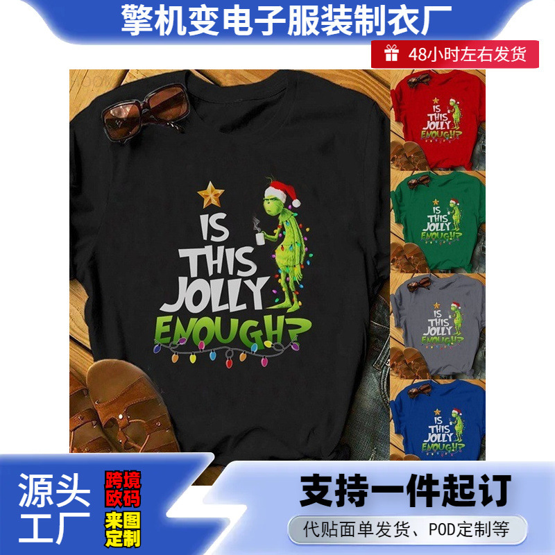 Women's T-Shirt Grinch Christmas Shirt T-Shirt Christmas Hot Stamp T-Shirt