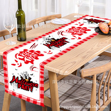 跨境优图万圣节桌布桌垫餐桌垫搞怪南瓜元素恐怖旗帜装饰来图设计