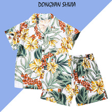 儿童人棉两件套夏威夷度假风外穿薄款夏装学生版时尚潮流款两件套