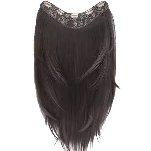 ロングヘア用ウィッグ、髪量を増やすためのハイレベルV字型の精製人工毛、ふわふわ、軽くて跡のないエクステ|undefined