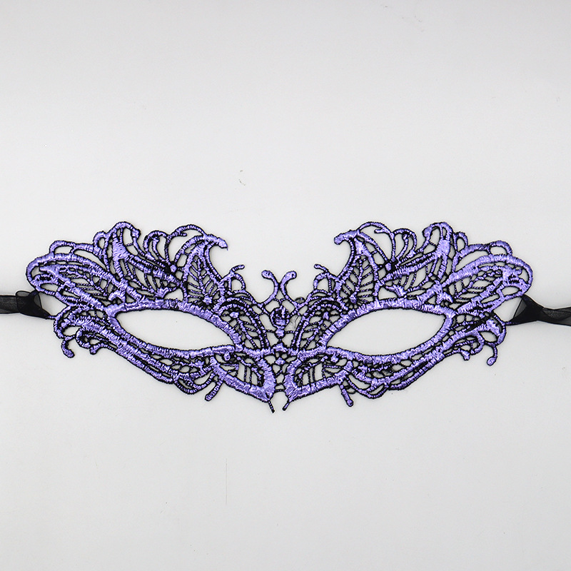 Ventas transfronterizas calientes de Halloween encaje sexy mitad cara máscara amorfa de alta calidad estampado de color eye mask accesorios de rendimiento