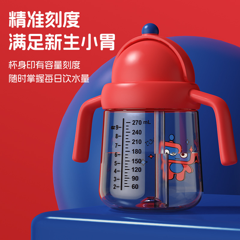 Inglés caja de bebés tazas de agua para niños anti-asfixia tazas de bebés robot tazas de agua para niños tazas de bebida directa ppsu