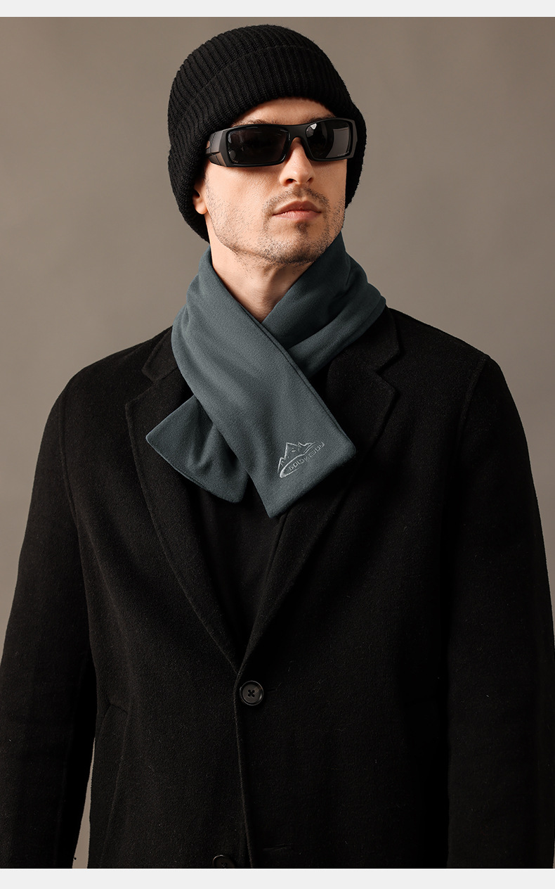 Sciarpa uomo in peluche stile retrò velluto inverno calda_voghion.com