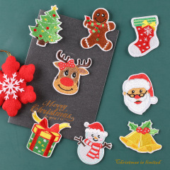 かわいい漫画のクリスマスシリーズの刺繍のバッジは服を貼って靴の帽子を飾ります。