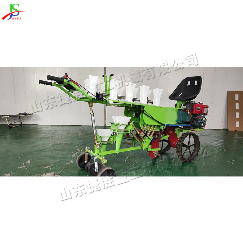 Máquina agrícola de trasplante de verduras de dos filas pequeña máquina de plantación de plántulas de gasolina tipo coche de plantación de plántulas de cultivos agrícolas image 5