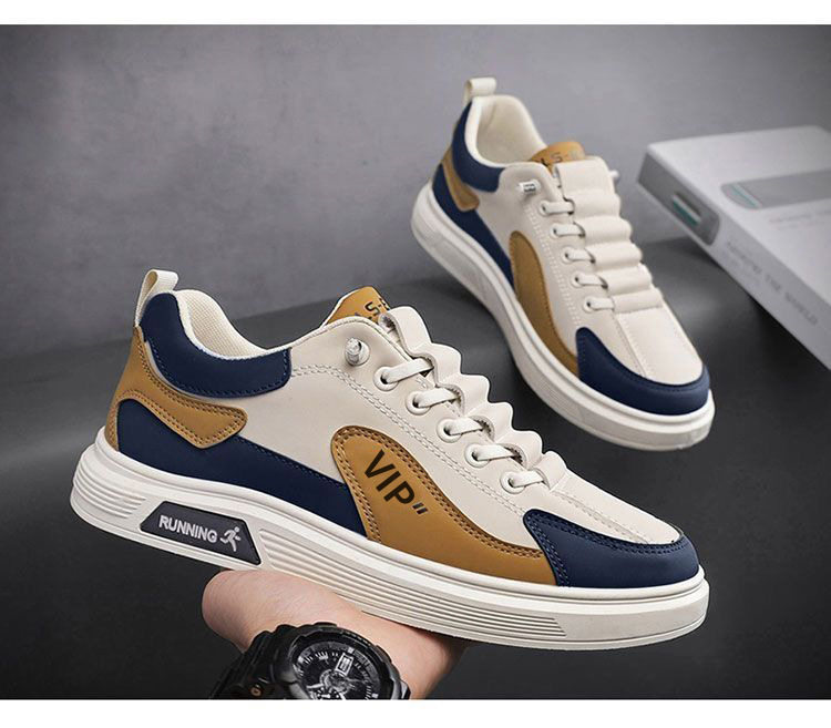 Giày sneaker nam đế mềm thoáng khí phối màu, dây thun co giãn, kiểu Hàn — Màu Kaki Z908-1, Z908-1 Trắng Xanh Lục, Z908-1 trắng xanh chi tiết 13