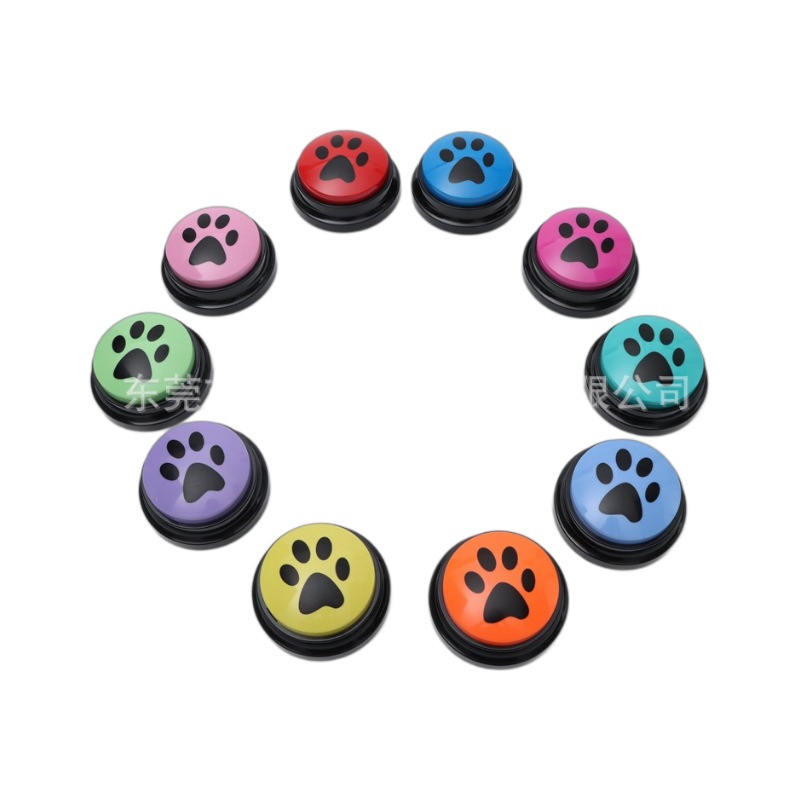 Juguete de entrenamiento con botón de sonido para perros, caja de grabación con botón de presión, juguete interactivo para perros y gatos.