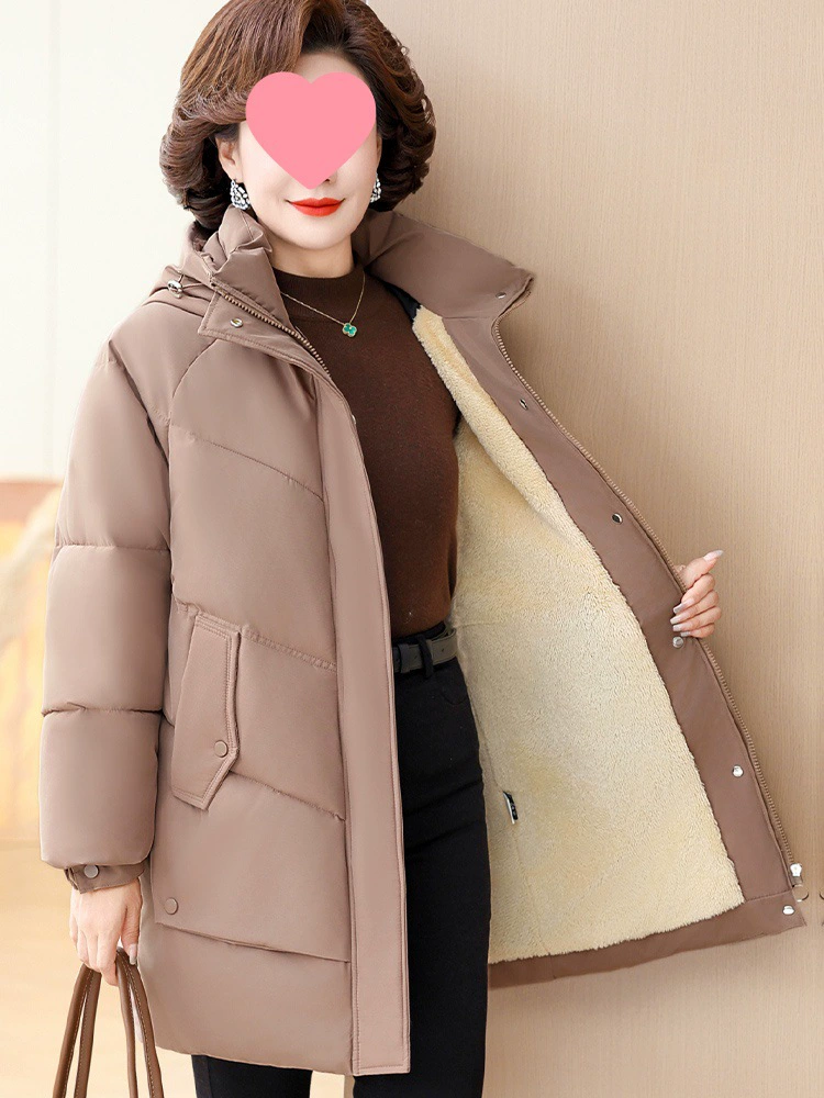 Warm down jacket for mother, oversize