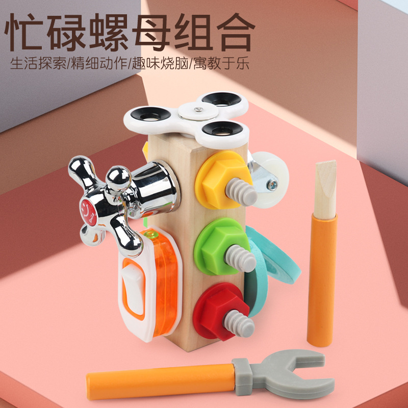 Montessori Teaching Aids Early Education Box Switch Screw Toy Baby Busy Block Montessori Kidsren's Puzzle 2 Years Old