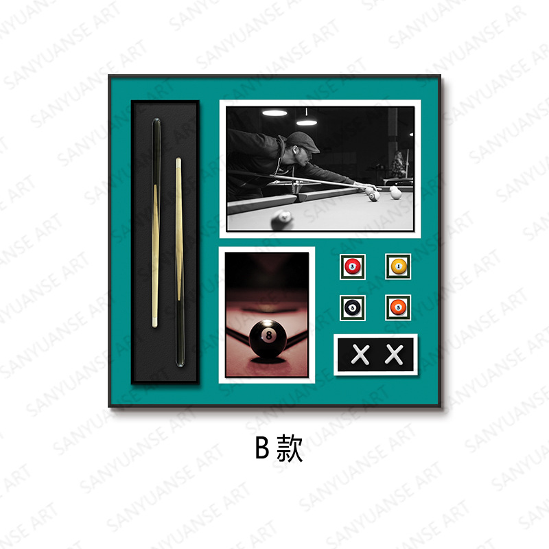 Sala de billar Pintura colgante Sala de billar tridimensional Mural Pintura de decoración de restaurante tridimensional Pintura colgante de billar