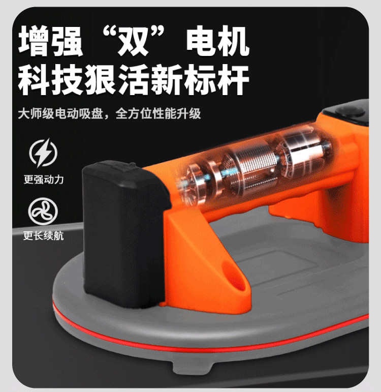 Taylor Dual-Motor Electric Suction Cup Air Pressure Lifting Device for Handling Large Glass, Tiles, Marble, and Rough Surfaces on Construction Sites