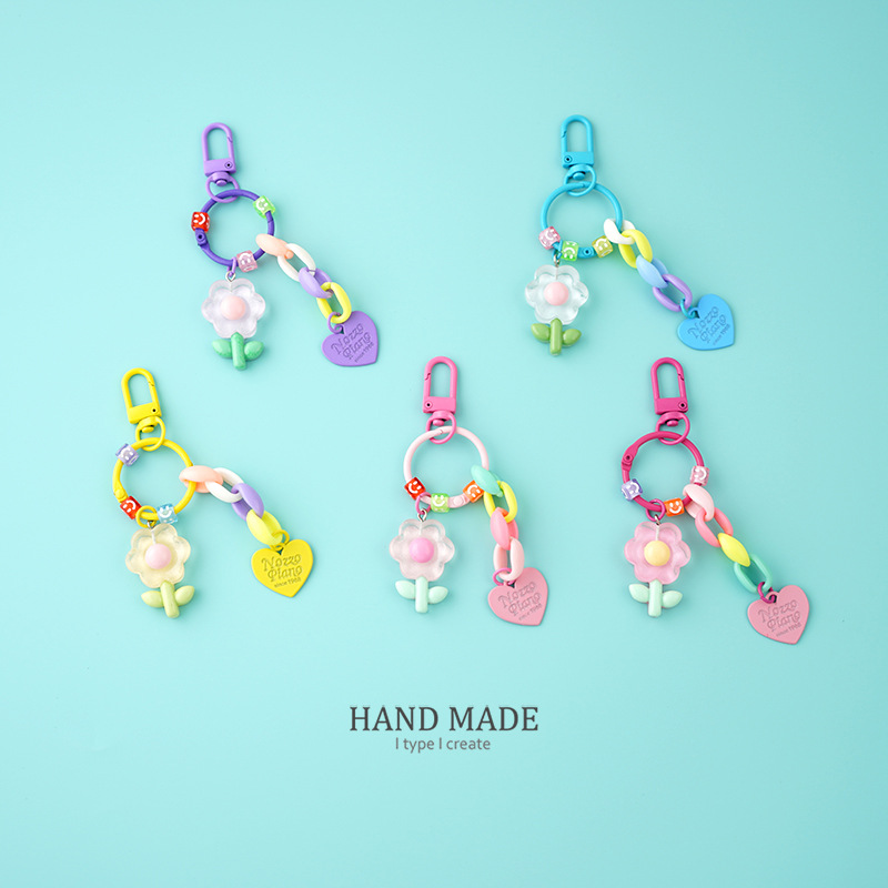 Lindo llavero de tulipán para mujer, colgante de resina fresca para llaves de coche, colgante para mochila de mujer, regalo.