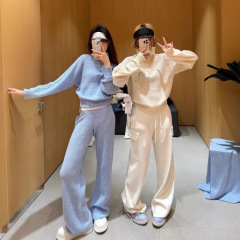 現物Alo老銭緩み深いvネック半ファスナー長袖ニットセーター女性気質ニットワッフルセット
