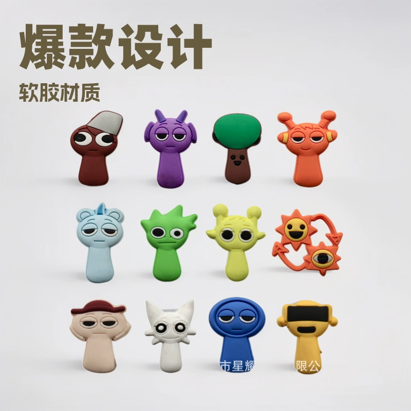 Популярные декоративные шнурки-зажимы для обуви в виде мультяшных персонажей из ПВХ, мягкие резиновые аксессуары, в наличии