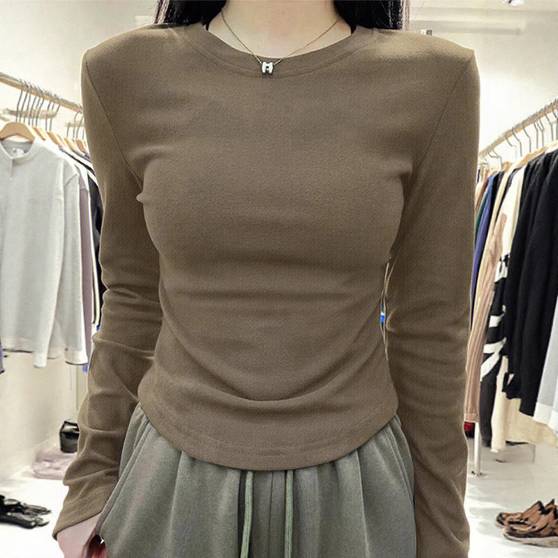 Autumn and Winter 2025 New Style German Velvet Inner Layering Shirt for Women Early Autumn Korean Style Slimming Look Simple Versatile T-Shirt Top