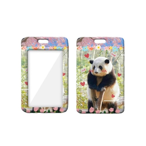 Panda Card Holder Bulk Wholesale Student Meal Card School ID Badge Lanyard Work ID Access Card Holder Small Card Factory ID Badge Lanyard