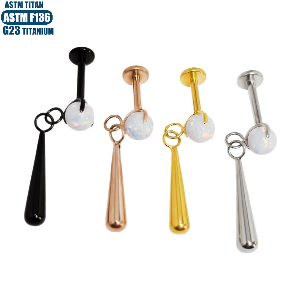 Labret piercing jewelry detail image