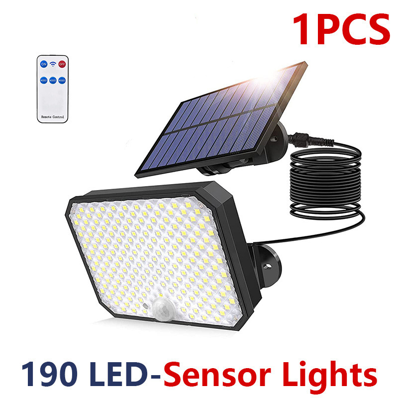 Luz solar para jardín, farola exterior impermeable súper brillante, luz de ahorro de energía con sensor de movimiento humano