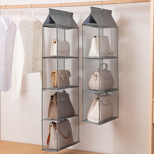 Bag storage hanging bag home wardrobe three-dimensional hanging leather bag organization dust-proof storage rack storage artifact cross-border
