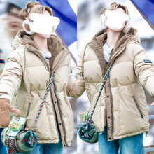 [做货中]宋雨琦同款加厚白鸭绒防寒保暖双面可穿羽绒服毛毛外套女