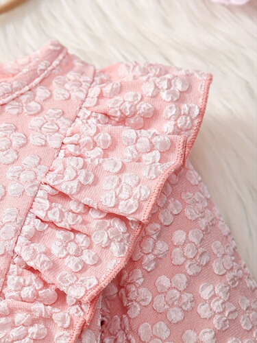 2 pieces Girls' New Autumn Lace Edge Jacquard Texture Small