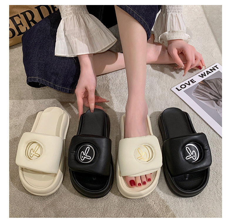 Trendy fashion single strap women's shoes 2023 summer new style women's poop feel comfortable breathable thick bottom outer sandals_voghion.com