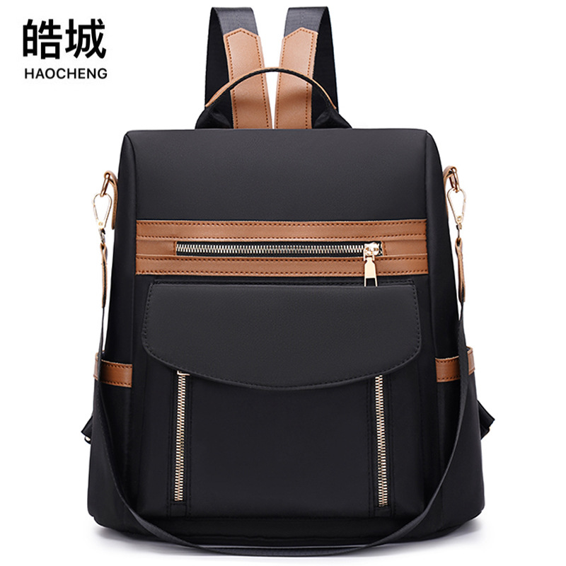 Amazon nueva mochila antirrobo de tela Oxford casual, moda femenina, color de contraste, mochila de viaje multifuncional al aire libre