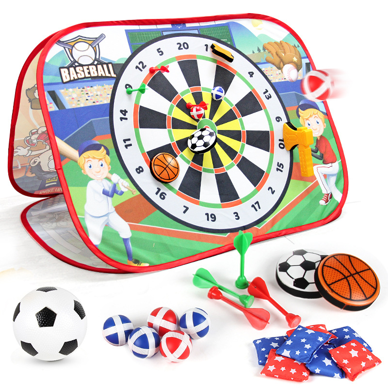 Juguetes deportivos para niños indoor y outdoor lanzamiento 3 en 1 bolsas de arena plegables tablero de fútbol blanco bolsas de arena bola pegajosa