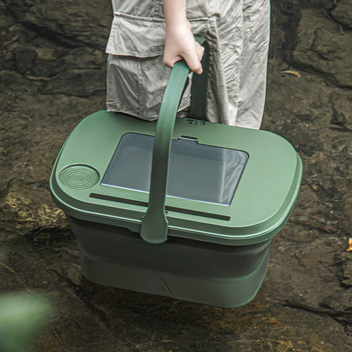 Outdoor Expandable Storage Box Home Insulated Handheld Folding Camping Organizing Box Water Bucket Picnic Basket Storage Box