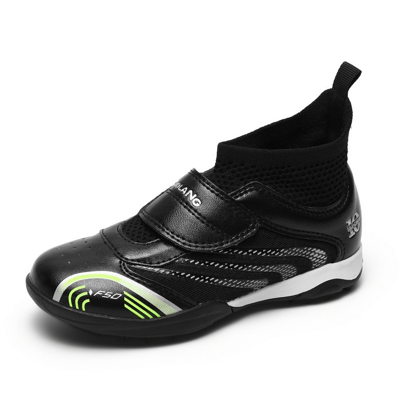 Zapatillas de Fútbol de Caña Alta para Niños TF, Suela de Caucho y Malla, Transpirable, para Césped Artificial