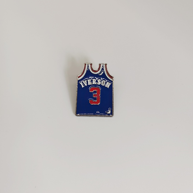 Fashion Jersey Basketball Alloy Enamel Unisex Brooches