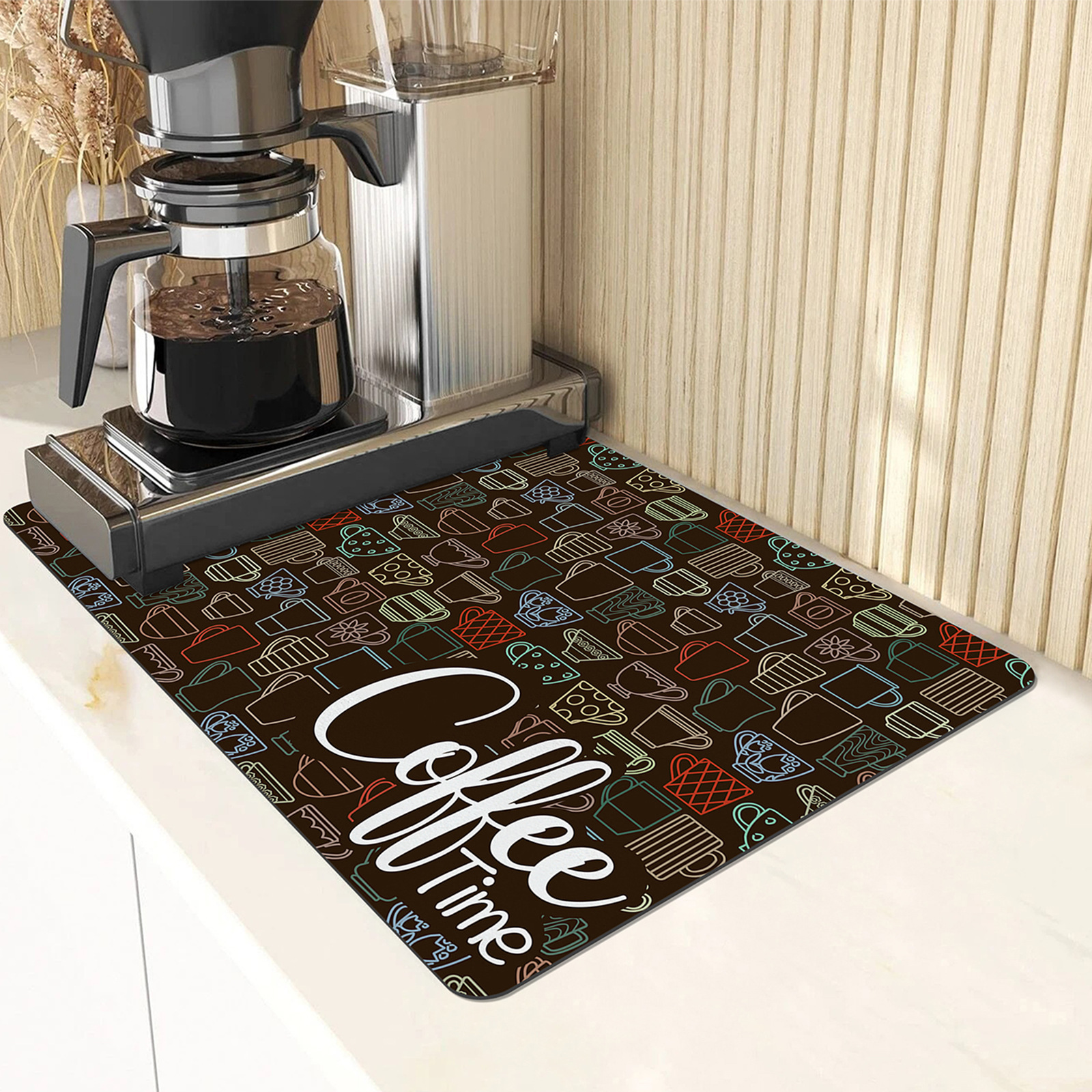 diatom mud coffee machine mat household kitchen countertop absorbent quick drying drain mat dining table bar mat_voghion.com