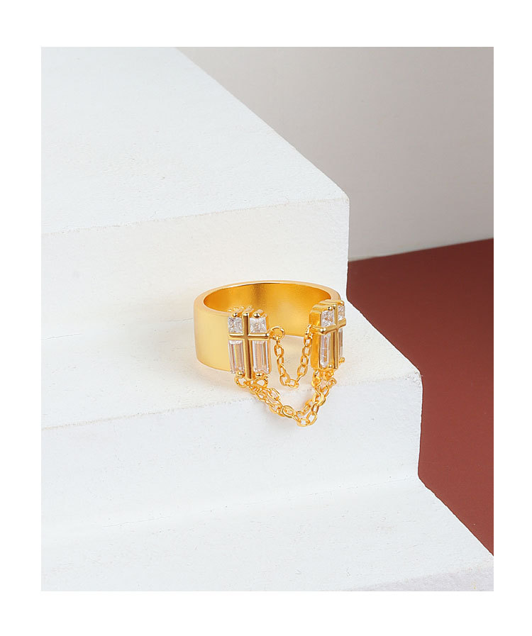 Fashion Simple Style Geometric Copper Plating Zircon Rings