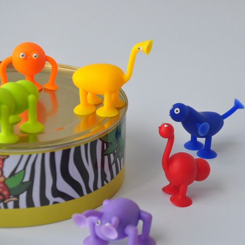 Cross-border hot selling simulation animal doll suction cup toy cartoon children's toy suction and sticky soft building blocks