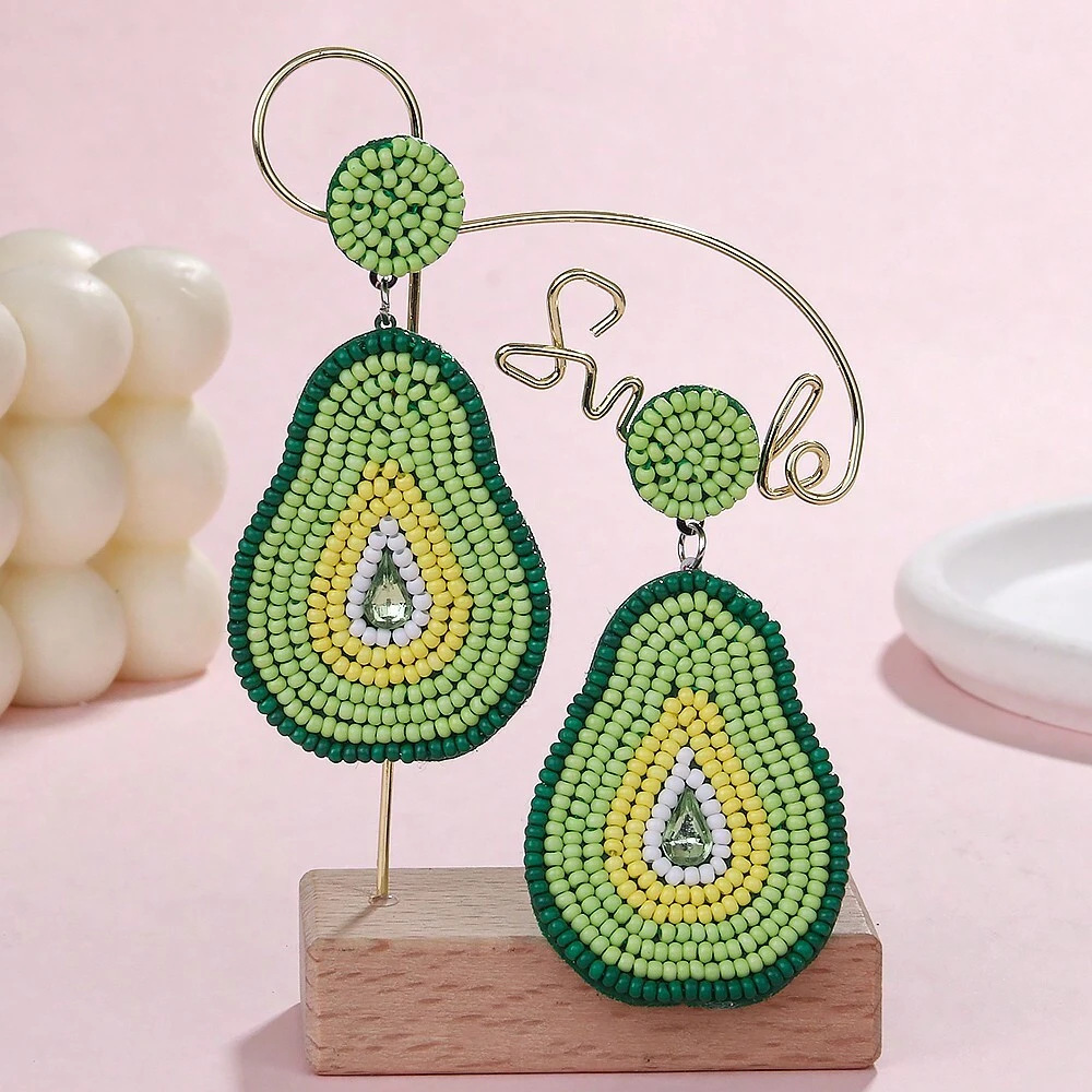 1 Pair Basic Fruit Inlay Copper Drop Earrings display picture 5