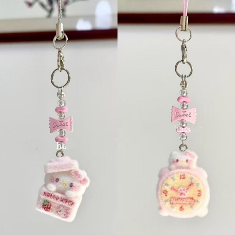 New Cartoon Cute Flocked 3D Resin Kitty Cat Keychain Bag Pendant Phone Lanyard Gift New Cartoon Cute Flocked 3D Resin Kitty Cat Keychain Bag Pendant Phone Lanyard Gift
