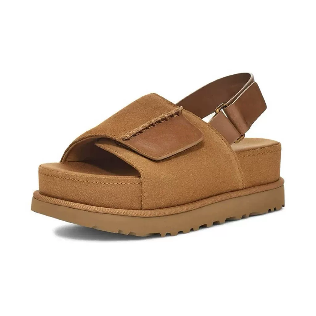 Platform velcro beach sandals, adjustable double straps, platform sole, sizes 34–40