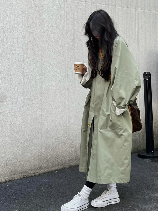 长款高个子风衣外套女2025年春秋季新款英伦风大衣超好看休闲日系|undefined