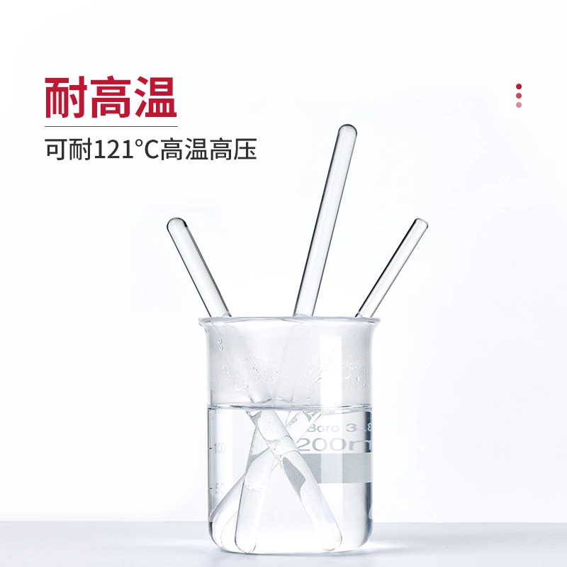 Палочка для перемешивания из боросиликатного стекла, лабораторная твердая круглая головка, прозрачная, устойчивая к высоким температурам стеклянная палочка для перемешивания, дренажная палочка