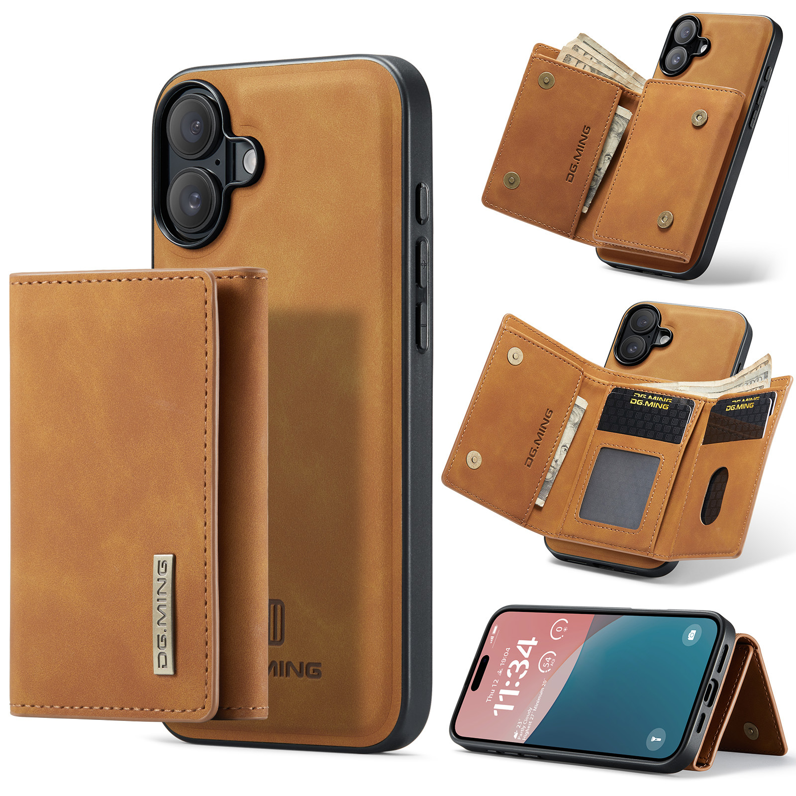 M1 per iPhone11 custodia protettiva magnetica con portafoglio per 11 Pro Max custodia magnetica con portafoglio diviso per telefono_voghion.com