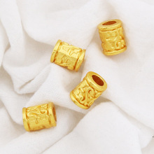 diy饰品配件古莲花桶珠通孔隔珠钱大孔云纹编绳手链项链材料