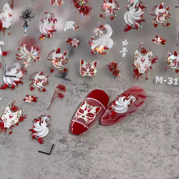 TENSOR new craft ins Nine-Tailed Fox nail stickers ins adhesive nail stickers bronzing series M-316