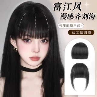 假刘海女自然前额真发漫画刘海齐刘海假发片空气刘海发际线假发