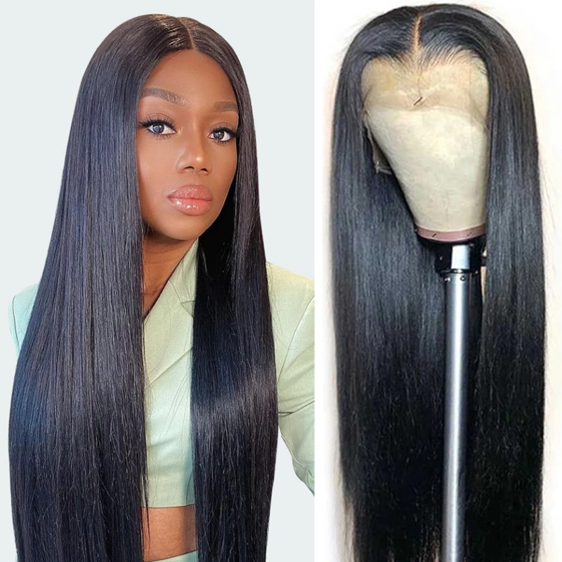 Cross-Border Foreign Trade Medium-Length Straight Hair, Lace Front Wig, Chemical Fiber Full Headgear, Manufacturer Wholesale