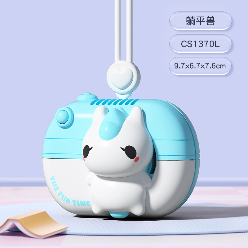 超かわいいカメラ首吊りミニファン安全な葉のない柔らかいストラップ子供の屋外クールファッションギフト卸売|undefined