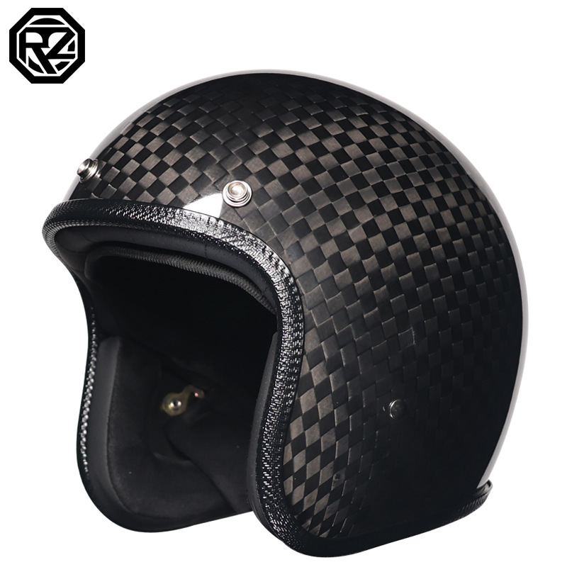 Casco transfronterizo de fibra de carbono especial, batería, casco de coche eléctrico, medio casco, casco retro, casco de ciclismo al aire libre, ciclismo para hombres y mujeres